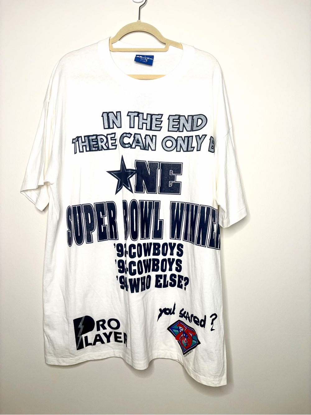 Vintage NFL Dallas Cowboys Pro Player AOP Superbowl T-Shirt (D)